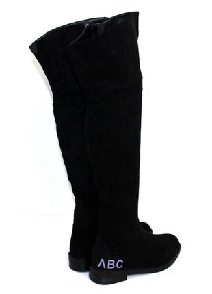 Черные зимние замшевые ботфорты (зима 2022-2023) для женщин, удобные, комфортные, стильные4 фото
