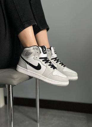 Зимние мужские кожаные серые кроссовки nike air jordan🆕 высокие зимние джорданы5 фото