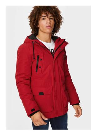 Мужская зимняя куртка парка с капюшоном с&а p.l-xl, на стёганной подкладке, отличное качество