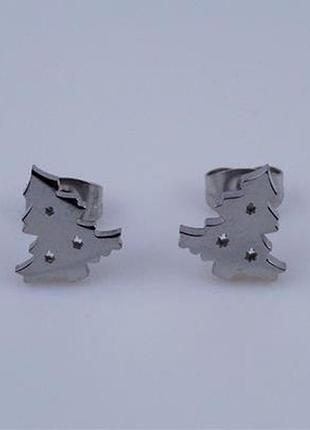 Серьги-гвоздики бижутерные елочки, арт. 03297
