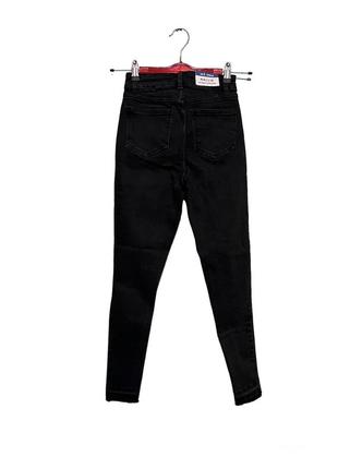 Черные рваные джинсы с завышенной талией hallie super skinny от new look🔥7 фото