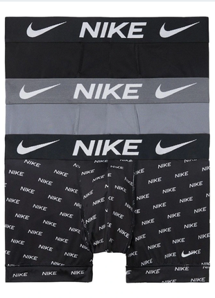 Набір чоловічих трусів nike essential micro trunks black 3 pack, xs