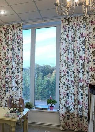 Комплект штор цветы колибри