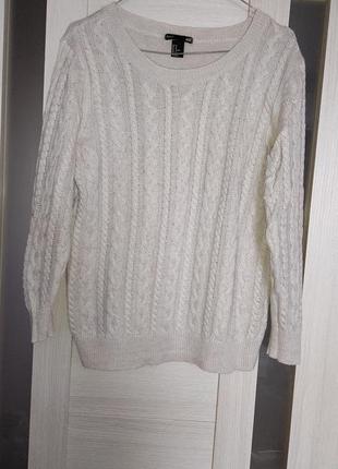 Свитер вязаный косичкой, кофта фирменная, полувер. оригинал
