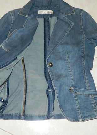 Р. 42-44 качественная женская джинсовая куртка пиджак denim8 фото