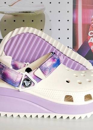 Кроксы сабо classic hiker dream clog белые лавандовые кроксы на платформе