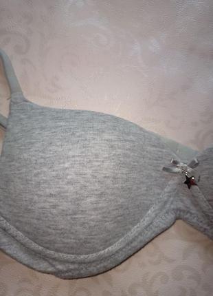 Бавовняний бюстгалтер бралет топ сірого кольору 28а (60). бюстгальтер 5340