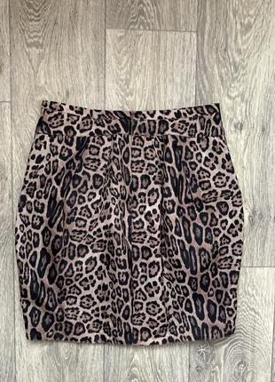 Леопардова  юбка спідниця s- розмір . леопардовий принт3 фото