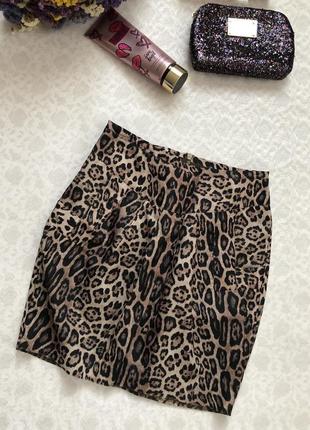 Леопардова  юбка спідниця s- розмір . леопардовий принт8 фото