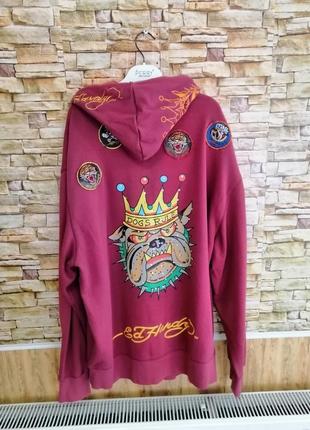 Кофта на замке с капюшоном худи батальные размеры бренд ed hardy разные цвета и принты   кофта