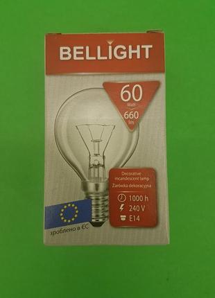 Лампа-кулька прозора "bellight" 60w e14 в індивідуальному пакованні (1 шт.)