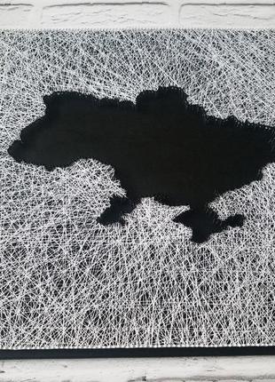 Карта україни, чорно-біла картина україна, string art україна, мапа держави2 фото