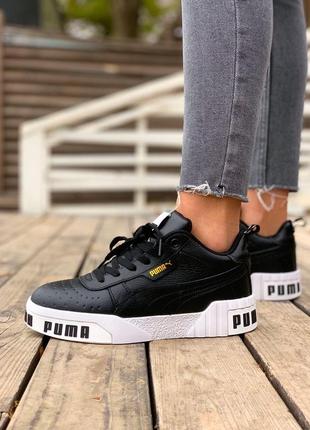 Жіночі кросівки puma cali black white fur зима / smb6 фото