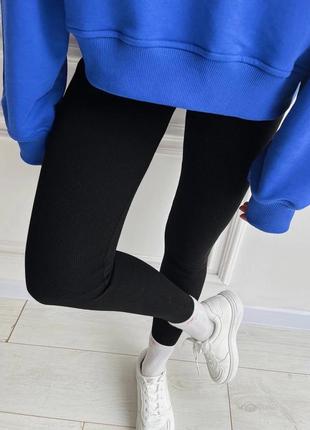 Легінси лосини теплі на флісі чорні