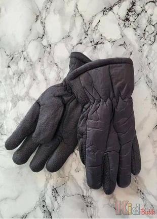 Перчатки черные плащевка для мальчика (13-15 лет см.)  kalina 2125000797069