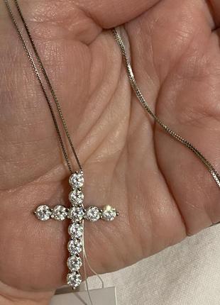 Дуже красивий срібний хрестик у стилі tiffany з ланцюжком