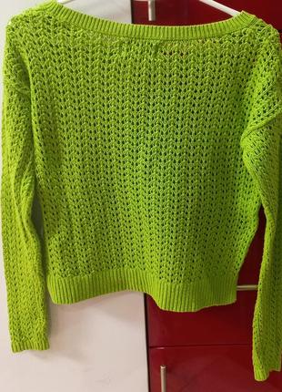 Ажурный укороченный вязаный свитер джемпер пуловер hollister (м)4 фото