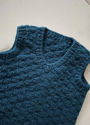 Берукавка вязана стрічка жилетка спицями ручна робота