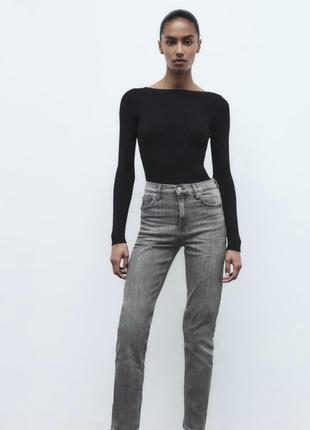 Сірі джинси slim cropped zara1 фото