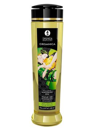 Органическое массажное масло shunga organica - exotic green tea (240 мл) с витамином е2 фото
