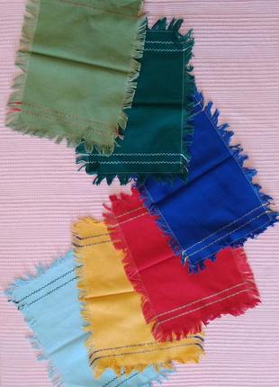 Комплект серветок, різнокольорових 6шт, натуральні