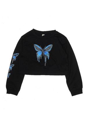 Світшот вкорочений кроп топ топік з метеликами