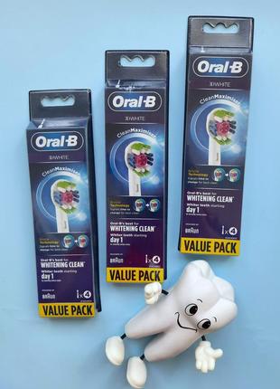 Oral-b/braun 3d white! оралб отбеливающие! набор 4шт!