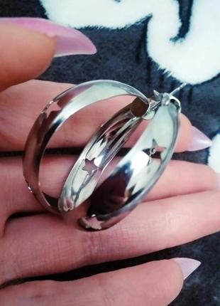 Нові великі об'ємні сережки кільця гравіювання зірок