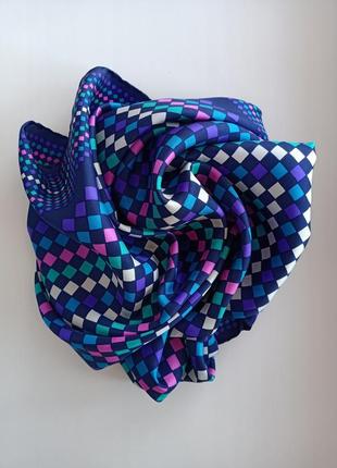 Красивый винтажный шелковый платок шелк 76*77 см8 фото