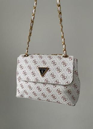 Женская вместительная   сумка с цепочкой guess🆕средняя сумка через плече