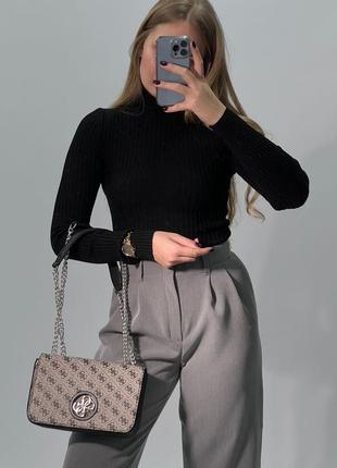 Жіноча стильна сірі сумка з регульованим ланцюжком guess 🆕 зручна сумка