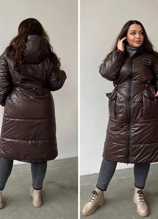 Довга тепла зимова жіноча куртка 5 кольорів9 фото