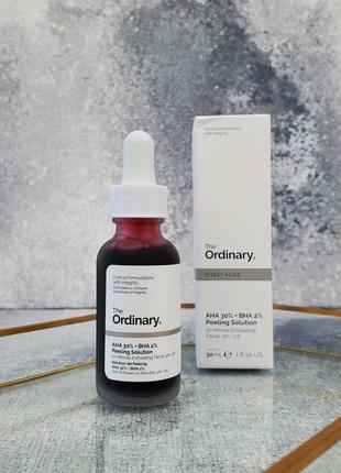 Кислотний пілінг для обличчя the ordinary aha 30% + bha 2% peeling solution 30ml