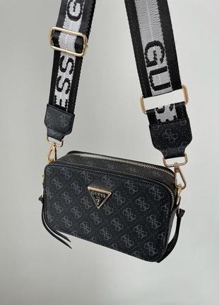 Женская черная сумка с ремнем через плечо guess 🆕небольшая сумка кросс боди
