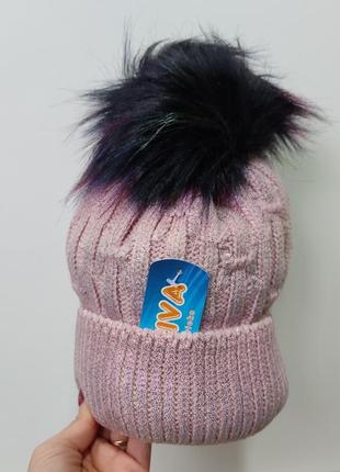 Шапка 🌈 пудра на флісі