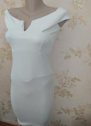 🤍🤍🤍бомбезна святкова біла еластична сукня дайвинг2 фото