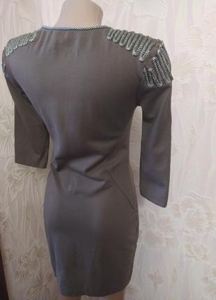 🌷🌷🌷шикарна еластична сукня дайвинг з пагонами кольору хаккі6 фото