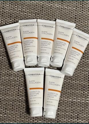 Зволожуючий крем для сухої шкіри christina elastin collagen carrot cream with vitamins a, e&ha1 фото