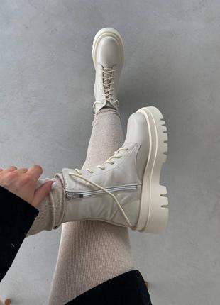 Ботинки натуральная кожа беж зима