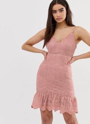 Красивое розовое мини платье 💕1 фото