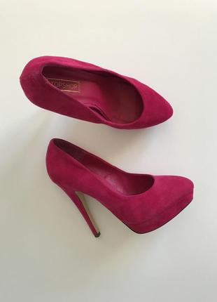 Срочно!!распродажа!!стильные яркие туфли topshop 38 фуксия
