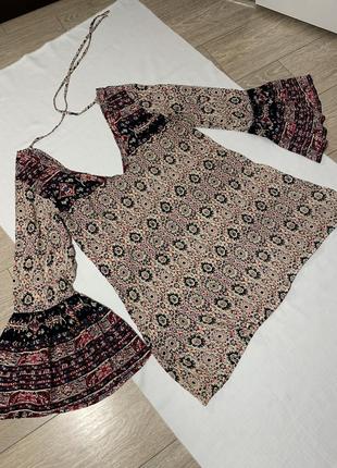 Boohoo бохо туніка топ з широкими рукавами