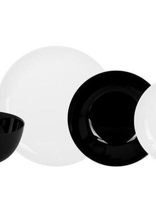 Сервиз столовый luminarc diwali black and white p4360 19 предметов1 фото