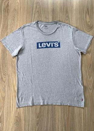 Мужская хлопковая футболка с принтом levis