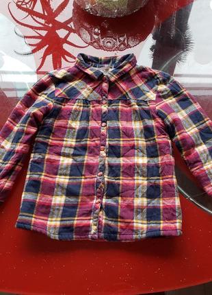 Orchestra франція тепла зимова сорочка з хутром усередині дівчинці 4-5 л 104-110 см нова