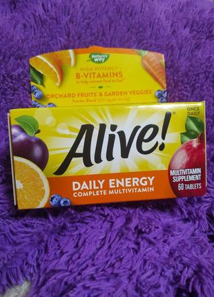 Мультивітаміни alive! daily energy complete multivitamin 60  tablets