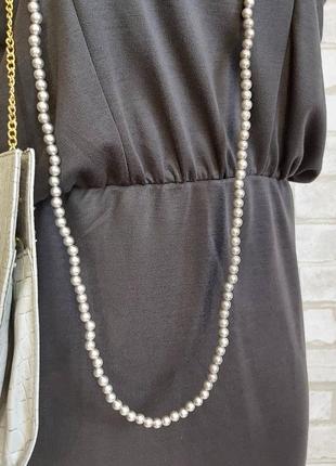 Фирменное ichi нарядное платье миди в темно сером цвете на 90% вискоза, размер м-л6 фото