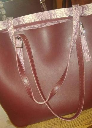 Нова сумка баклажанового кольору5 фото