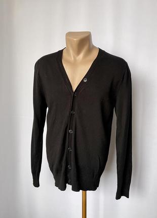 Черный кардиган zara man тонкий на пуговицах вискоза хлопок кофта