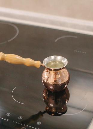 Турка-джезва для кави мідна класіка 150 мл (чоканка) zh6 фото
